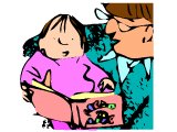 Grandfather reading to a toddler